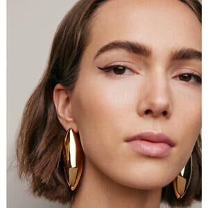 Jennifer Fisher | Puffy Dagger Earrings in Yellow Gold Large Statement Earring